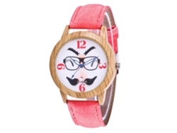 Reloj Casual De Cuarzo Unisex Zhoulianfa Con Correa De Mezclilla (rosa)