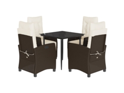 Maison Exclusive - Set Comedor De Jardín 5 Piezas Y Cojines Ratán Sintético Marrón