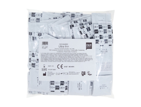 Preservativos FAIR SQUARED Ultrafinos 100% Látex 100er Natural (100 Unidades)
