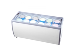 Vitrina comercial para helados de 567 litros con LED, compartimentos y control de temperatura de Tekmaquinas