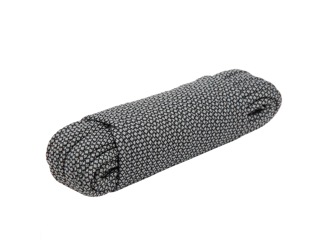Cuerda De Paracord Gris De 9 Núcleos Y 20 M Para Acampada, Ideal Para Supervivencia Al Aire Libre Y Sujeción De Tiendas De Campaña.