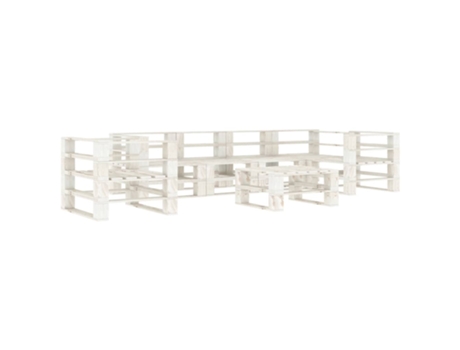 Conjunto 7 de muebles de palés para jardín VIDAXL madera blanco