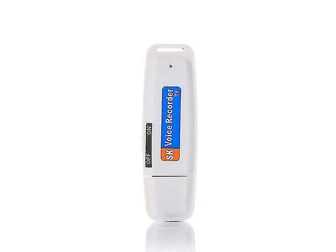 Mini grabadora USB portátil, almacenamiento de grabaciones con un solo botón, compatible con tarjeta TF, conferencias, entrevistas de voz, Yizhood (blanco)