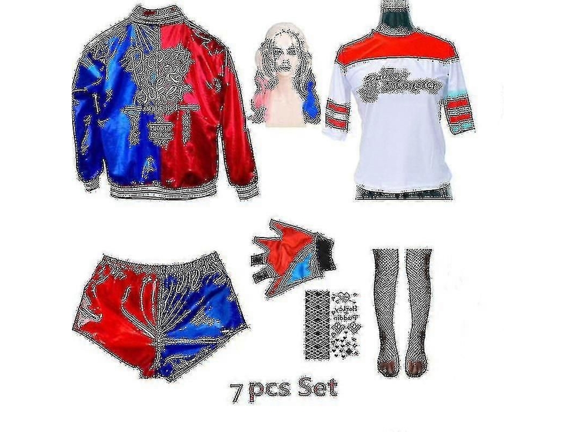 Disfraz De Harley Quinn Para Mujer Con Camiseta Chaqueta Guantes Y Peluca Para Halloween Y Fiestas L Solo Guantes