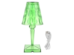 2026-lámpara De Mesa De Cristal Led Prisma Transparente Regulable Con Carga Usb Iluminación Interior Verde