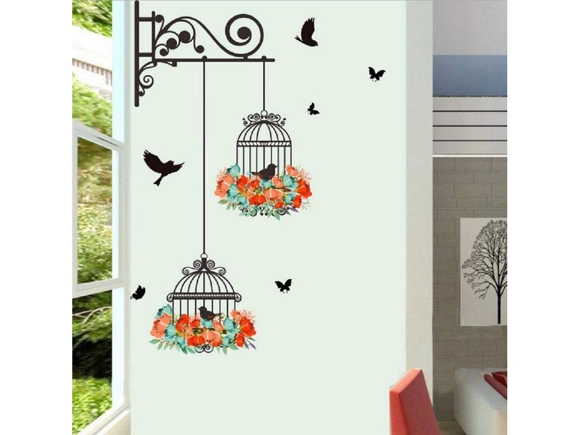 Adhesivo De Pared 3d Autoadhesivo Con Diseño Floral De Pájaros, Removible, Decorativo Para El Hogar, Dormitorio, Cocina Y Baño.