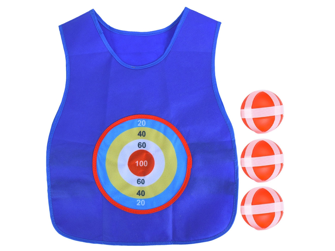 Jinwei-jersey Adhesivo Para Niños Con Pelota Outdoor Toss Sticking Target Game Chaleco Divertido Juguete Deportivo Azul