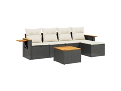 Maison Exclusive - Set De Sofás De Jardín 6 Piezas Y Cojines Ratán Sintético Negro