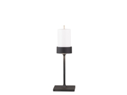 Lámpara De Mesa Recargable E Inalámbrica Perpetua En Aluminio Negro, Diseño Compacto Con Batería Magnética Reemplazable, Clasificación Ip54.