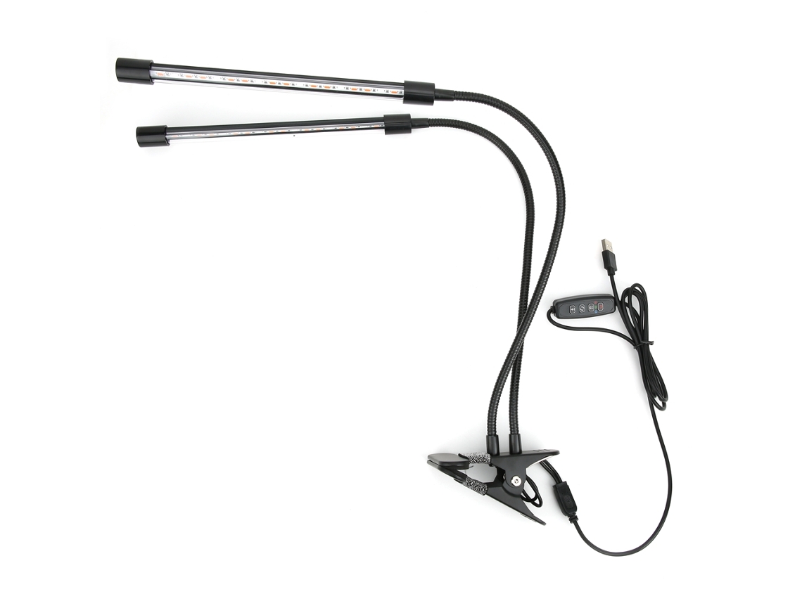 Lámpara de cultivo LED Primerox para plantas con clip giratorio de 360° y temporizador de 3/9/12 horas, 18 W.