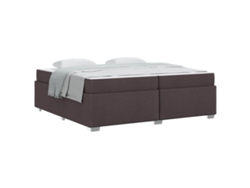 Maison Exclusive - Estructura De Cama Con Colchón Marrón Oscuro 200 X 200 Cm Tela