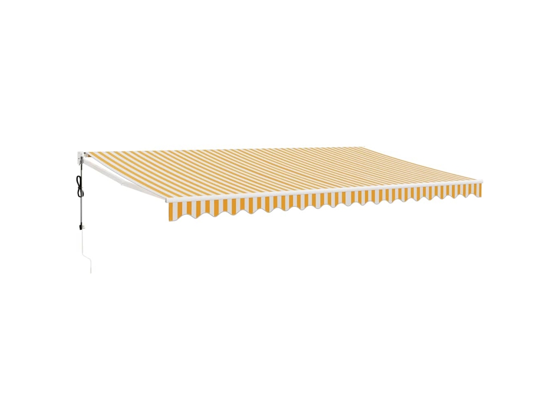 Maison Exclusive - Toldo Retráctil Automático Amarillo Y Blanco 5x3 M