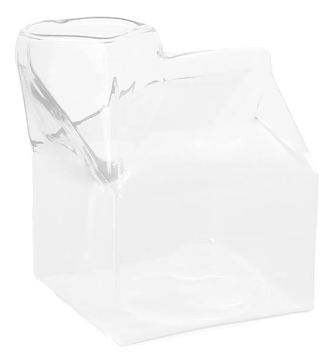 Vaso de leche de vidrio en caja de vidrio para leche y jugovayotoy