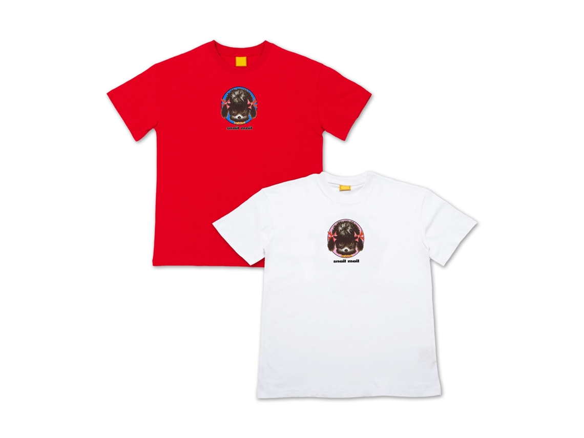 Snail Mail Dog In Circle T-shirt(white) Rockinstone Size:m