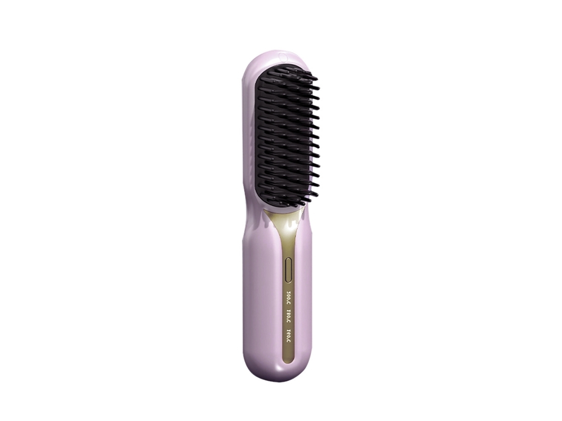 Cepillo Alisador De Cabello Iónico Sin Cable Alisador De Cabello Portátil Recargable Sin Cable Con Ajuste De Calor Gusshious Rosa