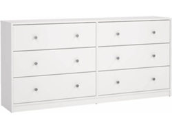 Cómoda de 6 cajones TVILUM Aveiro Blanco (143,1 x 30,1 x 68,3 cm)