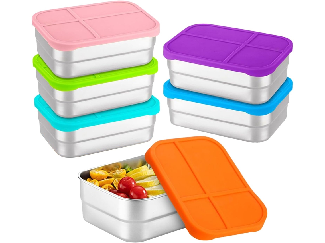 Recipientes Para Alimentos De Acero Inoxidable De 720 Ml Con Tapa De Silicona | Caja Para Alimentos