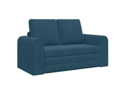 Sofá cama de 60 cm, terciopelo azul HARLANV1