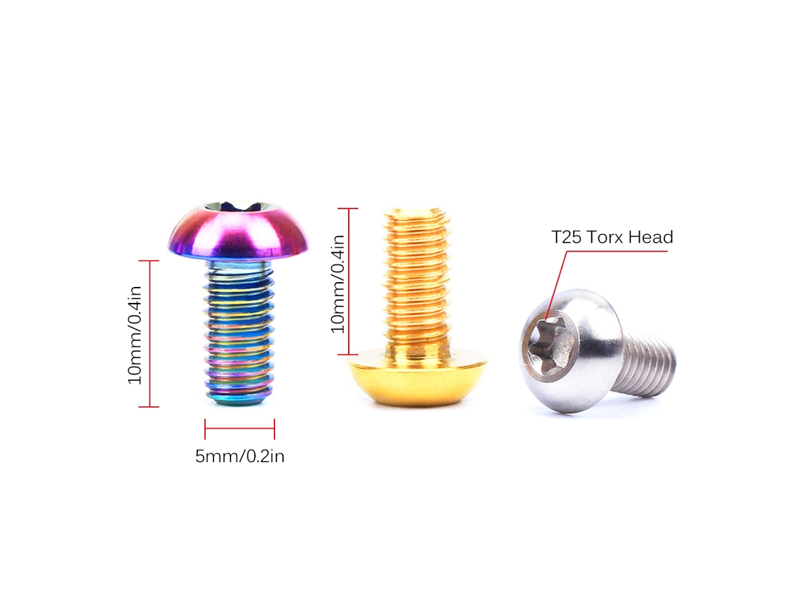 2026-tornillos De Rotor De Freno De Disco T25 Torx Titonio M5×10mm Para Portabotellas Bicicleta Mtb