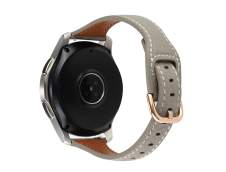 Correa de piel auténtica textura litchi 20mm para Samsung Galaxy Watch 5 Pro 45mm/Watch4 Classic 42mm/46mm - canoso