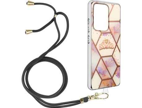 Funda Samsung Galaxy S21 Ultra AVIZAR Geométrico con Correa (Rosa)