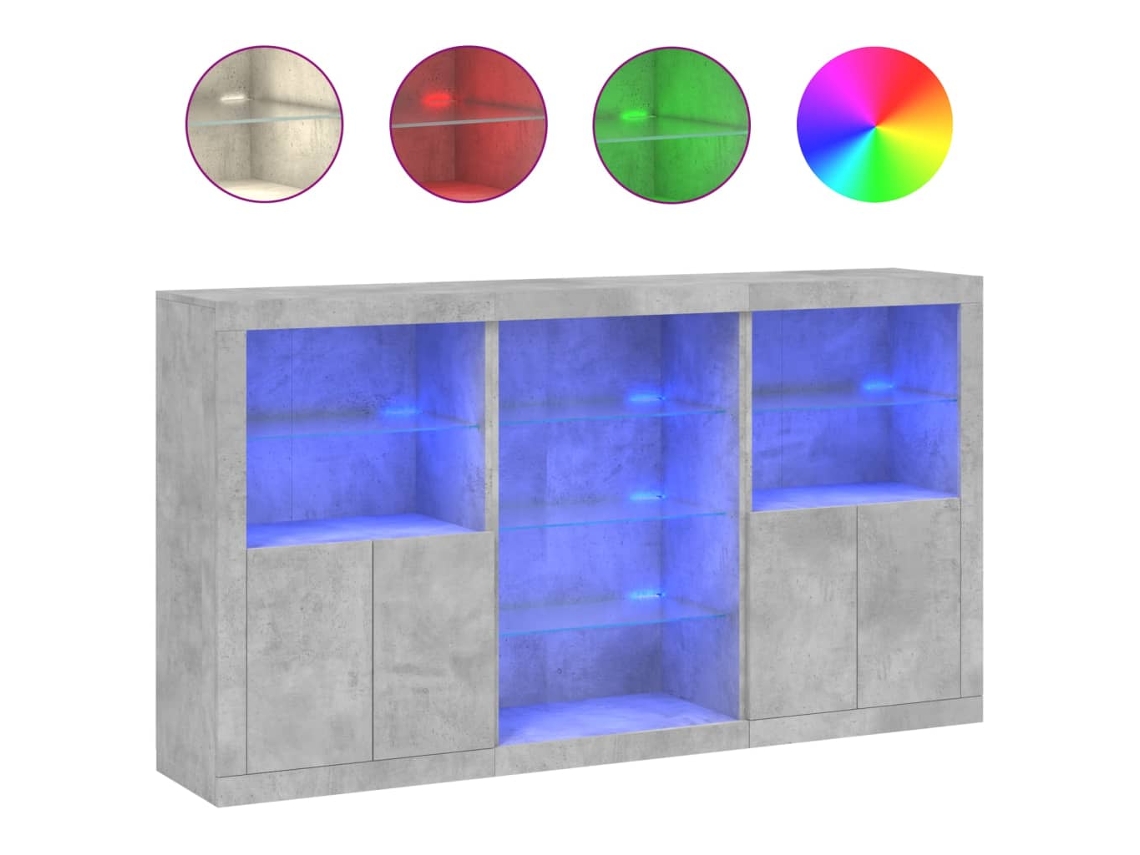 Aparador con luces LED MAISON EXCLUSIVE Gris Cemento (181,5x37x100 cm)