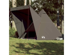 Tienda tipi familiar para 6 personas, impermeable, marrón.