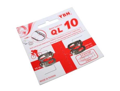Juego de 2 conectores de cadena (cierre rápido) P2R YBN Shimano-Campagnolo 10 v