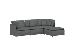 Maison Exclusive - Sofá Modular Con Reposapiés Y Cojines De Tela Gris Oscuro