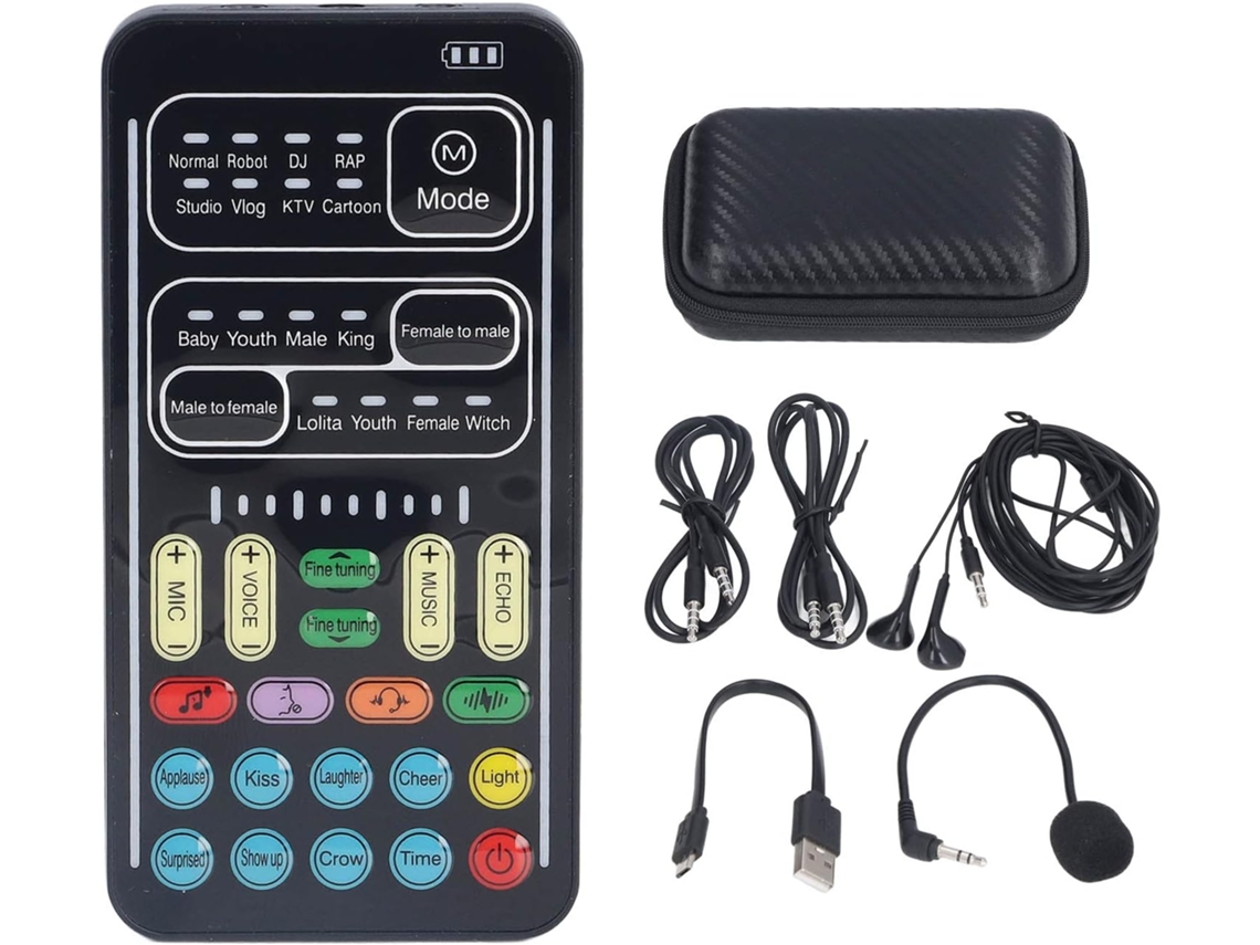 Kit Cambiador De Voz, 8 Cambios, 8 Efectos De Sonido, Mini Tarjeta De Sonido Portátil, Luces Led