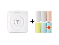 Peripage Bluetooth Mini impresora térmica portátil con 6 rollos de papel de impresión - Blanco SIN MARCA