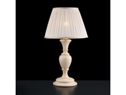 Fiorenza - Lámpara De Madera Marfil Y Oro 1 Luz Con Pantalla Dm.35 H.62 - Ø35 - Bl172-lm-av