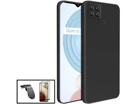 Kit Carcasa + Protector de Pantalla + Soporte Realme C25Y PHONECARE Silicona Liquida