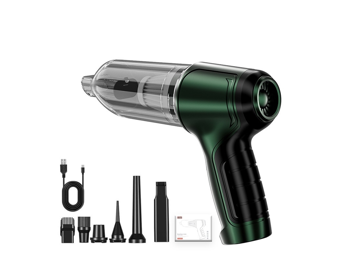 Potente aspiradora de mano inalámbrica para coche con 12 000 Pa de potencia de succión, función de inflado de aire y batería de 2000 mAh. Mdug