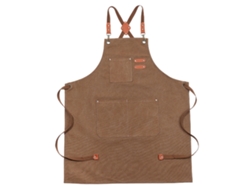 Delantal De Algodón Con Espalda Cruzada Para Hombre Y Mujer, Con Bolsillo Grande, Ajustable, Aproximadamente 75x68 Cm
