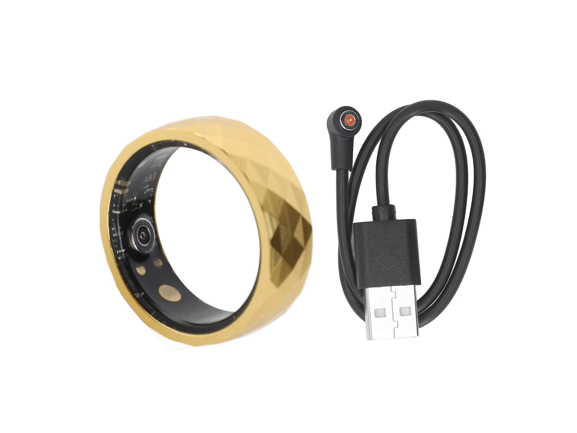 Anillo inteligente: resistente al agua, con seguimiento de pasos, diseño angular y batería de larga duración. EOOCOO