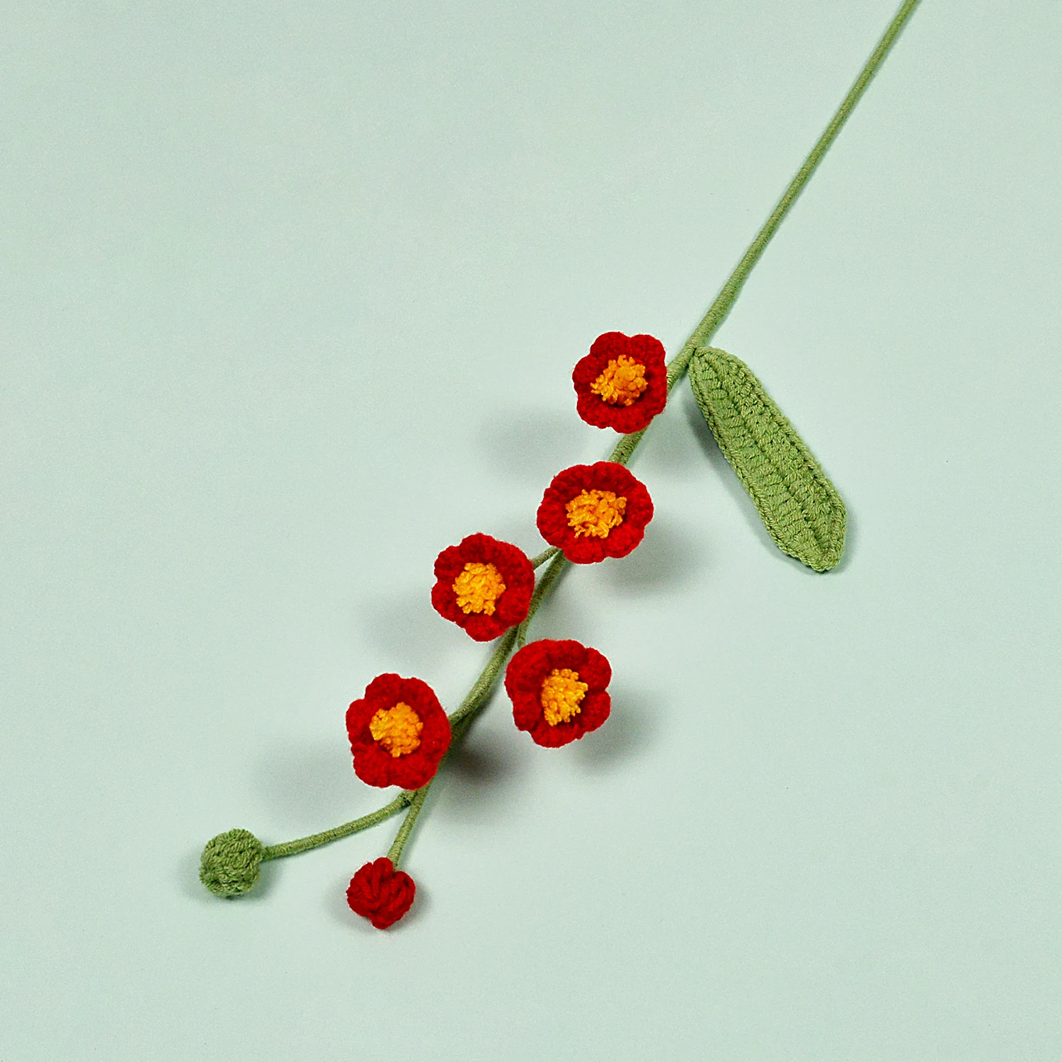 (rojo - 1 Unidad) Flores De Tela Tejidas A Mano A Crochet, Ideales Para Ramos De Flores Y Decoración Del Hogar.