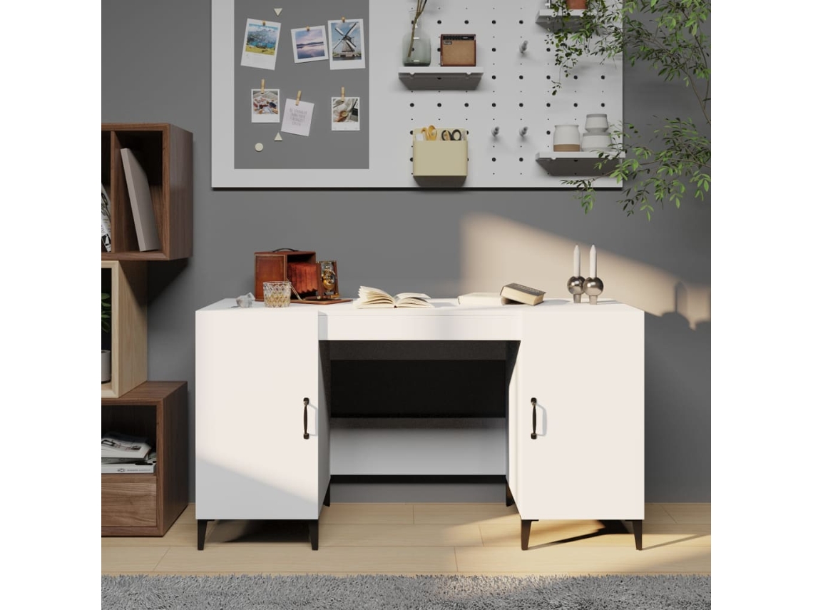 Escritorio | Mesa | Escritorio 140x50x75 cm, Derivados de madera, Blanco