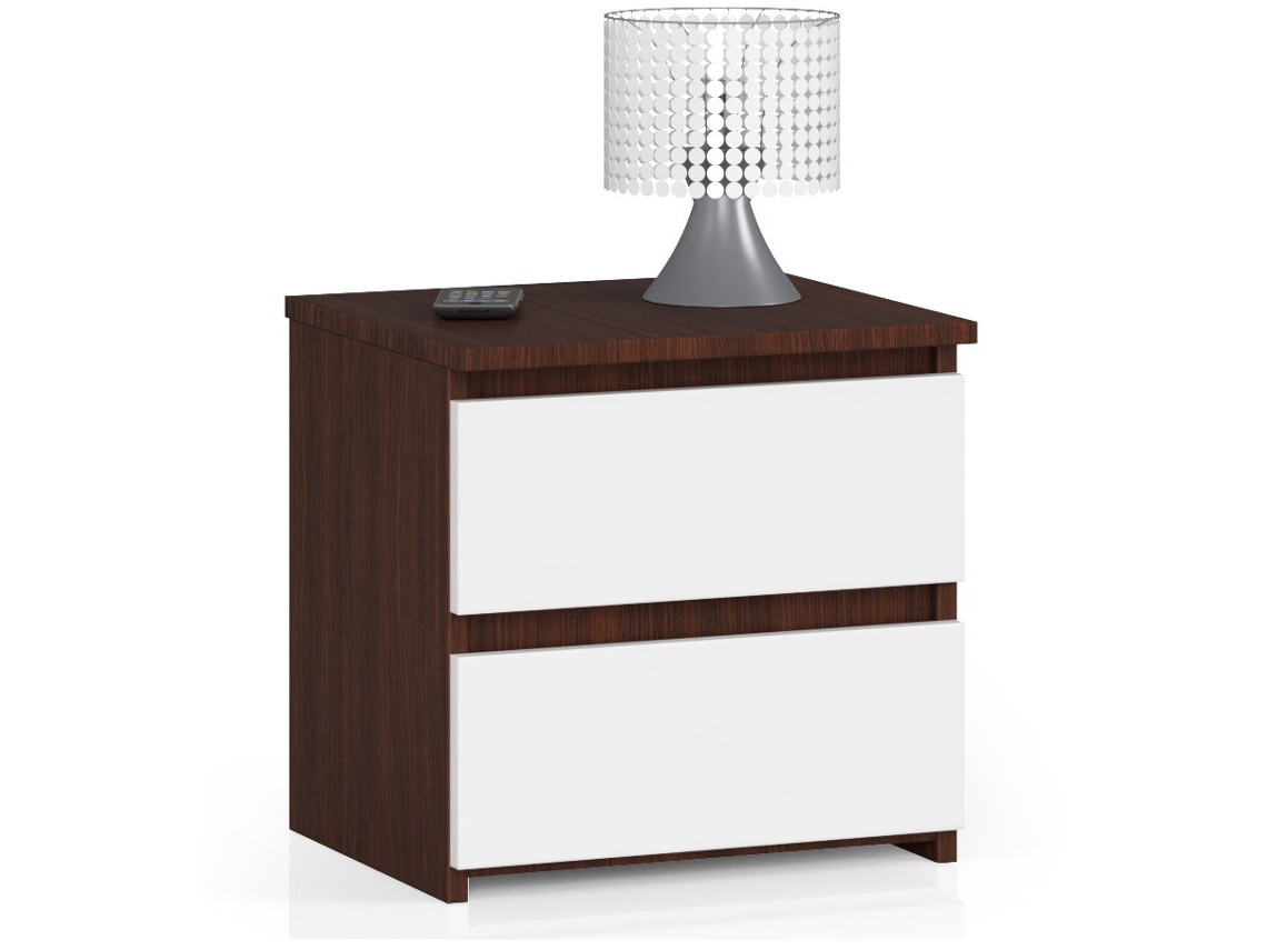 Mesita de Noche Akord Wengué AKORD FURNITURE FACTORY Blanco (40x40x35cm)
