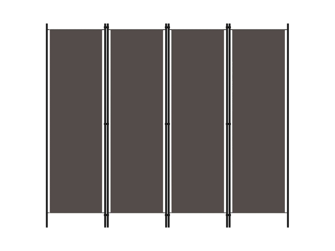 Biombo Divisor De 4 Paneles Gris Antracita 200x180 Cm