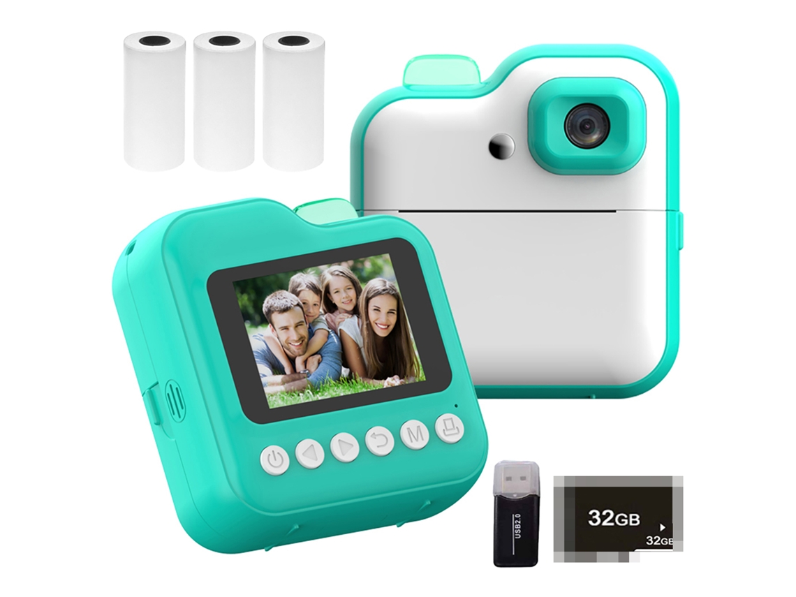 Cámara Infantil Con Impresora Térmica Instantánea, 48 Mp, Pantalla De 2,4 Pulgadas, Luz Rgb Y 3 Rollos De Papel Blanco.