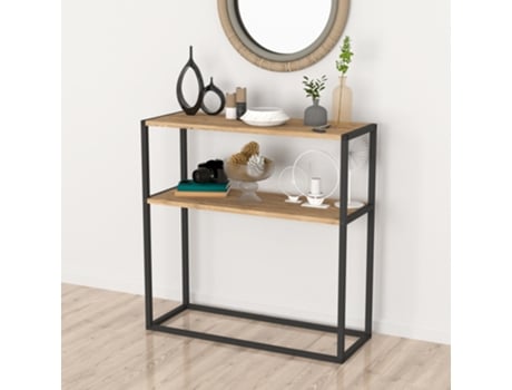 Consola EN.CASA (Negro - Aglomerado Acero - 90 x 90 x 34 cm)