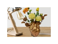 2026-vaso Corazón Anatomico Linjou Escultura Creativa Material Natural Para Flores Sala Dorado