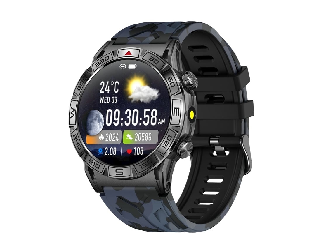 1 4 Reloj inteligente Amoled resistente al agua para hombres Responder/marcar llamadas Frecuencia cardíaca Presión arterial Pedôme YEMAESRE