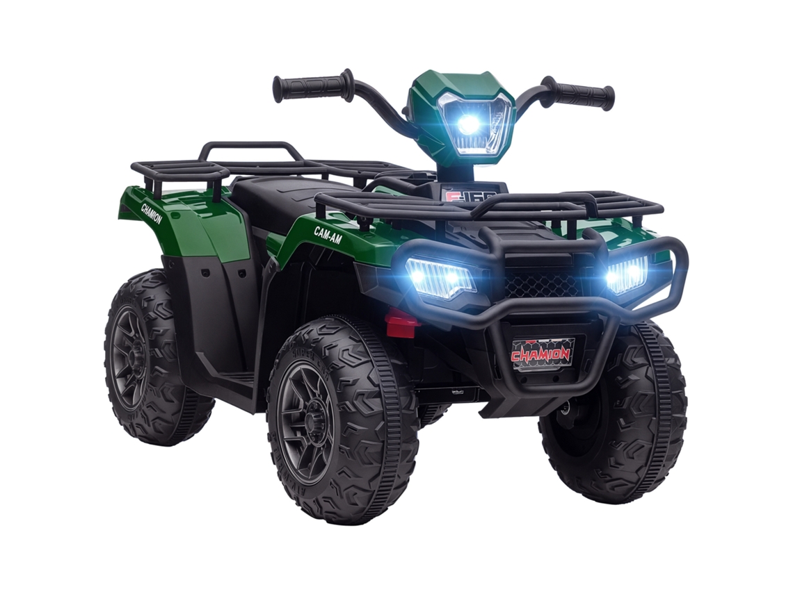 Quad Eléctrico Infantil 12v 2 Motores Faros Música 88x45x50 Verde