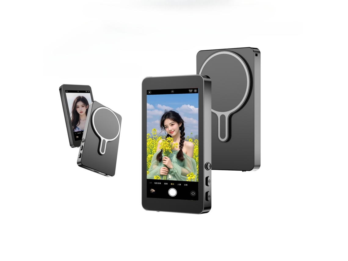 Dispositivo multifuncional Yunzii para compartir pantalla trasera, para transmisión en vivo y selfies (gris)