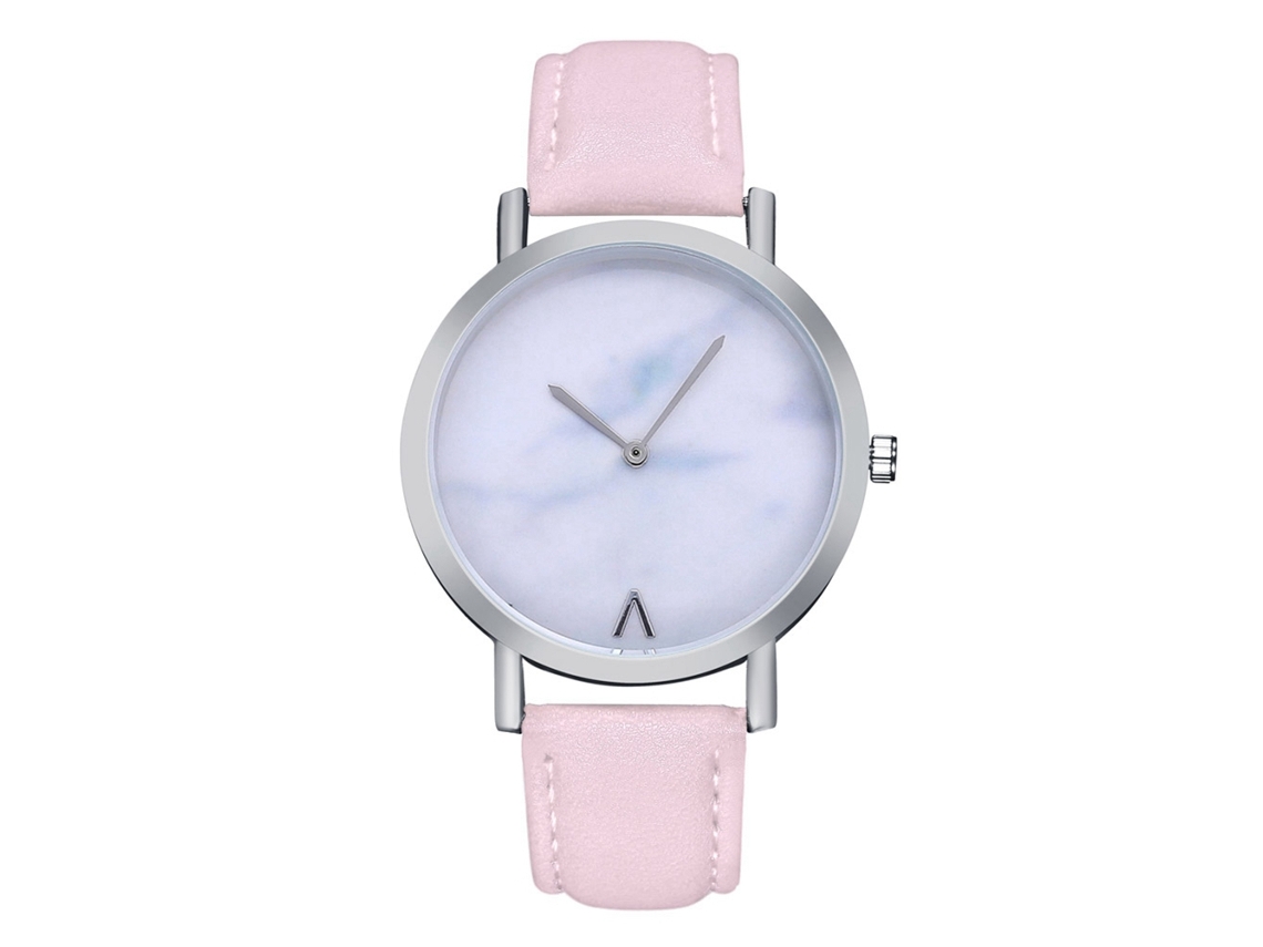 Reloj analógico de cuarzo sencillo e informal para mujer con correa de PU, ideal como regalo (rosa).