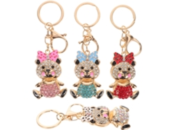 Llaveros De Oso Con Lazo Brillante Para Bolso, Mochila, Fiesta Y Estuche