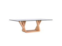 Mesa Centro Nogal Cristal 10 Mm, Natural 130x70x42cm