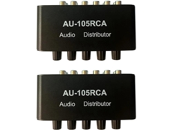 Mezclador Estéreo Distribuible De Audio 2x Au 105rca, 1 Entrada, 5 Salidas, Controles De Volumen Multicanal.